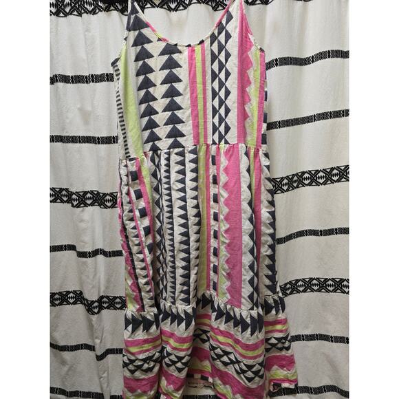 Velvet by Graham & Spencer geometric print spaghetti straps tiered midi dress - Picture 6 of 12